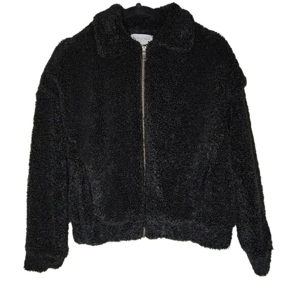 Michael Stars Black Teddy Bomber Jacket - Picture 1 of 9